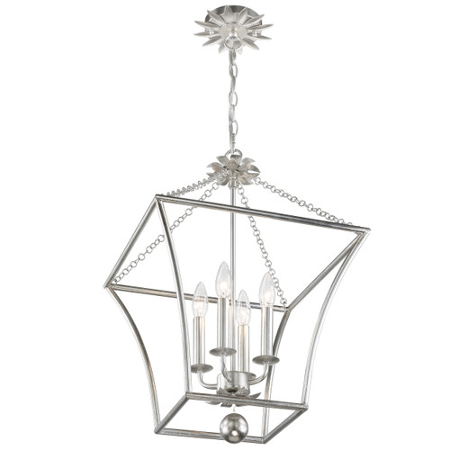 Broche 4 Light Antique Silver Lantern (516-SA)