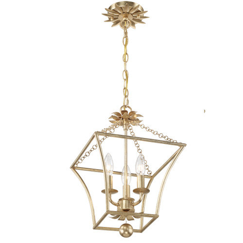 Broche 3 Light Antique Gold Lantern (514-GA)