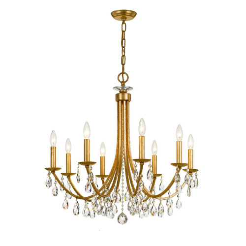 Bridgehampton 8 Light Spectra Crystal Antique Gold Chandelier (8828-GA-CL-SAQ)