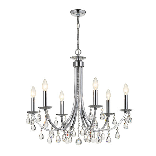 Bridgehampton 6 Light Crystal Polished Chrome Chandelier (8826-CH-CL-MWP)