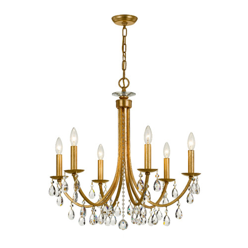 Bridgehampton 6 Light Crystal Antique Gold Chandelier (8826-GA-CL-MWP)