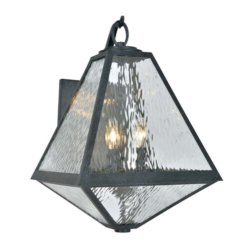 Brian Patrick Flynn Outdoor 3 Light Black Charcoal Sconce (GLA-9702-WT-BC)