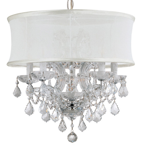 Brentwood 6 Light Swarovski Strass Crystal Polished Chrome Drum Shade Mini Chandelier (4415-CH-SMW-CL-S)