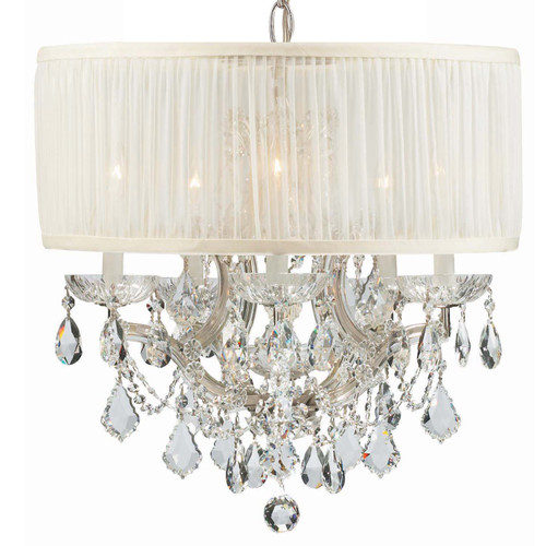 Brentwood 6 Light Polished Chrome Drum Shade Mini Chandelier (4415-CH-SAW-CLQ)