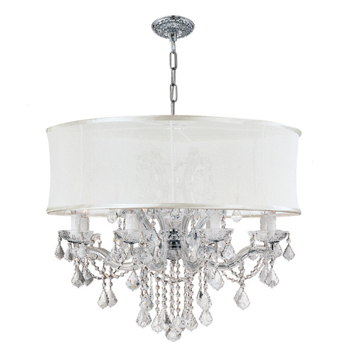 Brentwood 12 Light Smooth Shade Chrome Chandelier (4489-CH-SMW-CLQ)