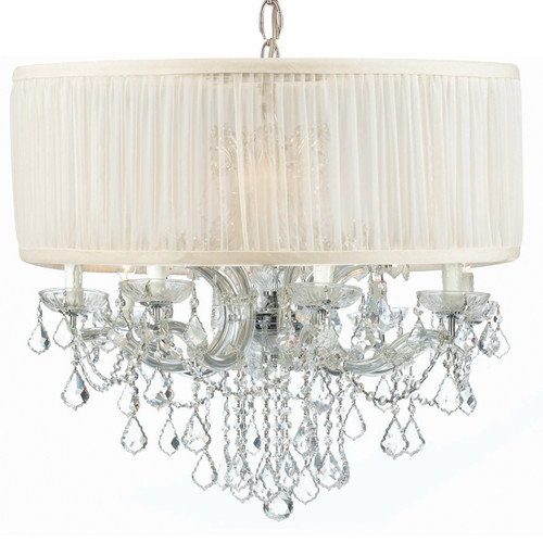 Brentwood 12 Light Drum Shade Chrome Chandelier (4489-CH-SAW-CL-S)