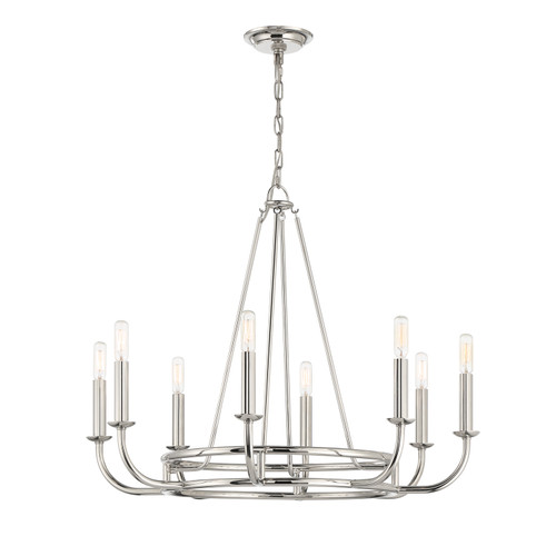 Bailey 8 Light Polished Nickel Chandelier (BAI-A2108-PN)