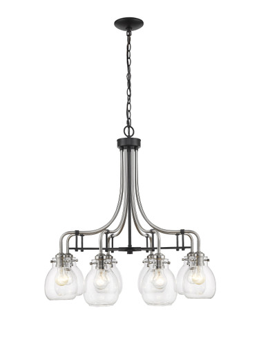 Kraken 8 Light Chandelier in Matte Black + Brushed Nickel (466-8MB-BN)