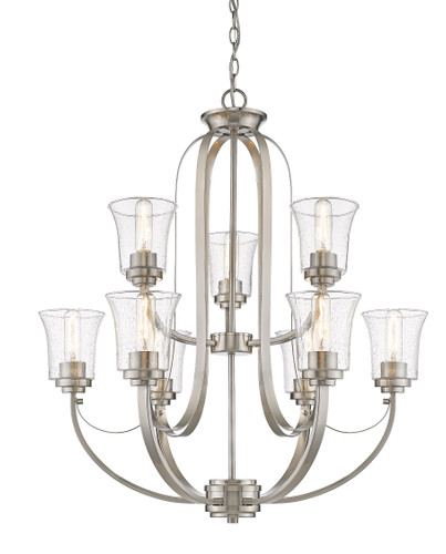 Halliwell 9 Light Chandelier In Brushed Nickel (461-9BN)