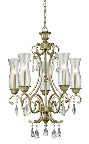 Melina 5 Light Chandelier In Antique Silver (720-5-AS)