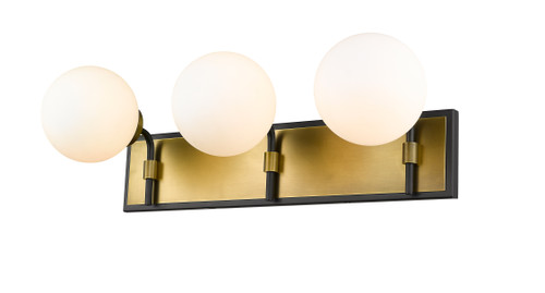 Parsons 3 Light Vanity in Matte Black + Olde Brass (477-3V-MB-OBR)