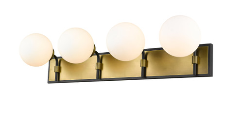 Parsons 4 Light Vanity in Matte Black + Olde Brass (477-4V-MB-OBR)