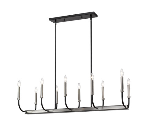 Haylie 10 Light Chandelier in Matte Black + Brushed Nickel (479-10L-MB-BN)