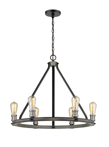Z-Lite Kirkland 6 Light Chandelier in Ashen Barnboard (472-6ABB)