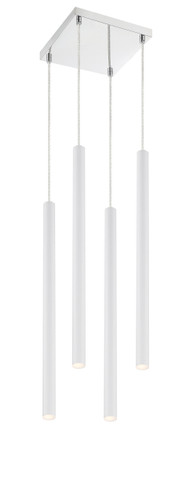 Forest 4 Light Chandelier in Chrome (917MP24-WH-LED-4SCH)