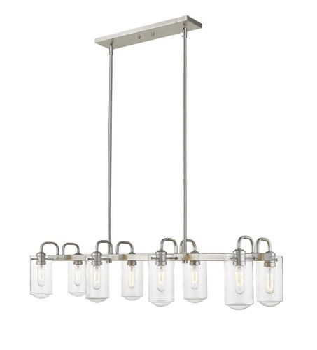 Z-Lite Delaney 8 Light Linear Chandelier in Brushed Nickel (471-8L-BN)