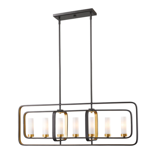 Aideen 7 Light Island/Billiard in Bronze Gold (6000-7L-BZGD)