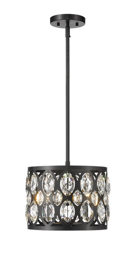 Dealey 3 Light Chandelier in Matte Black (6010-12MB)