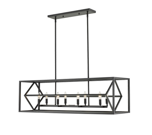 Euclid 8 Light Linear Chandelier in Matte Black (457-8L-MB)