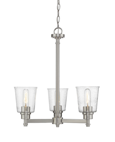 Bohin 3 Light Chandelier in Brushed Nickel  (464-3BN)