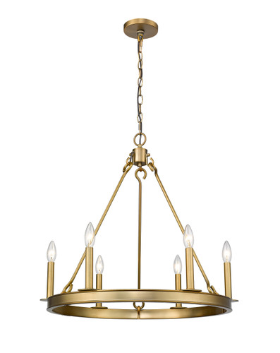 Barclay 6 Light Chandelier in Olde Brass (482R-6OBR)