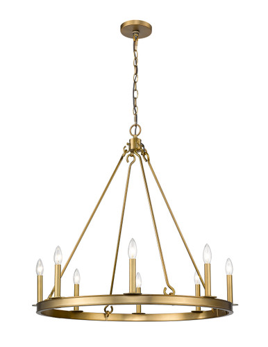 Barclay 8 Light Chandelier in Olde Brass (482R-8OBR)