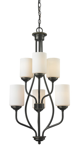 Cardinal 6 Light Chandelier in Olde Bronze (414-6)