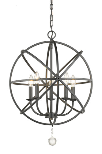 Z-Lite Tull 5 Light Chandelier in Matte Black (458-20MB)