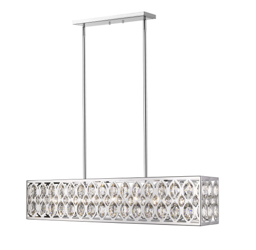 Dealey 7 Light Linear Chandelier in Chrome (6010-42CH)