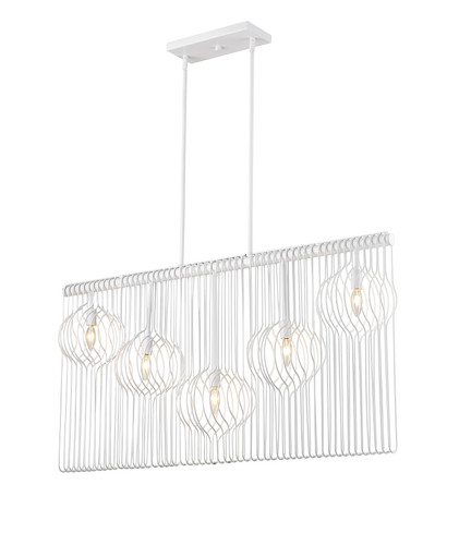 Contour 5 Light Linear Chandelier in White (801-5L-WH)