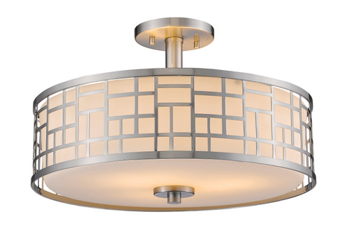 Elea 3 Light Semi Flush Mount in Brushed Nickel (330-SF16-BN)