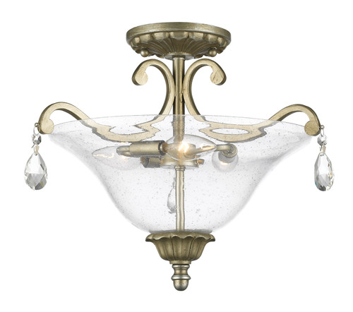 Melina 3 Light Semi Flush In Antique Silver (720SF3-AS)