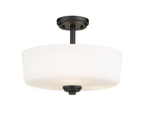 Arlington 3 Light Semi Flush Mount in Matte Black (220SF3-MB)