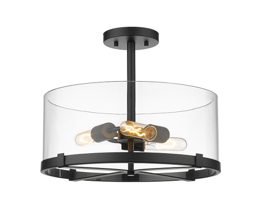 Callista 3 Light Semi Flush Mount in Matte Black (3032SF-MB)