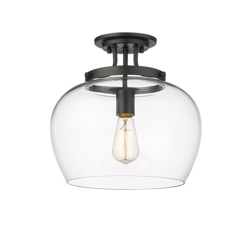 Joliet 1 Light Semi Flush Mount in Matte Black (473SF13-MB)