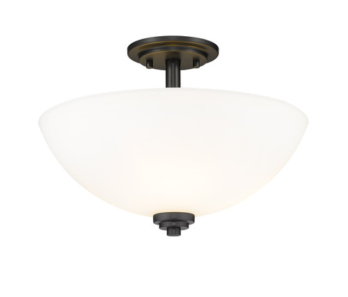 Ashton 3 Light Semi Flush Mount in Matte Black (443SF-MB)