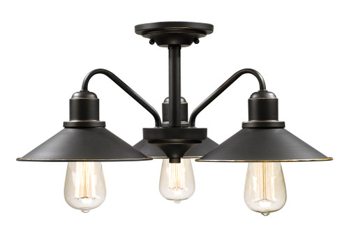 Casa 3 Light Semi Flush Mount in Olde Bronze (613SF-OB)