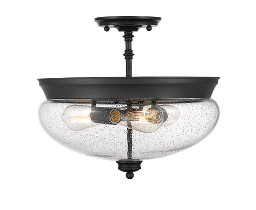 Amon 3 Light Semi Flush Mount in Matte Black (722SF-MB)