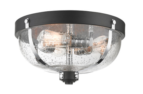 Burren 3 Light Flush Mount in Matte Black + Chrome (337F3MB+CH)