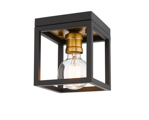 Kube 1 Light Flush Mount in Bronze + Olde Brass (480F1-BRZ-OBR)