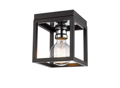 Kube 1 Light Flush Mount in Matte Black + Chrome (480F1-MB-CH)