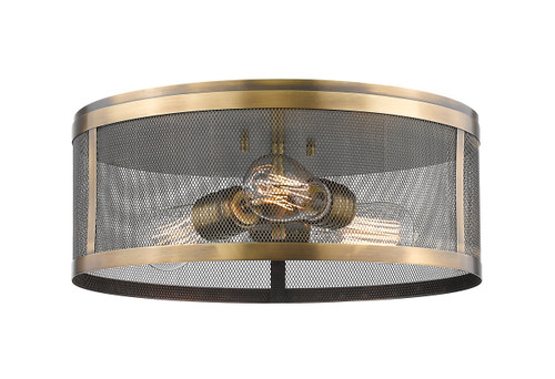 Meshsmith 3 Light Flush Mount in Natural Brass (331F14-NB)