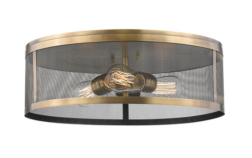 Meshsmith 3 Light Flush Mount in Natural Brass (331F18-NB)