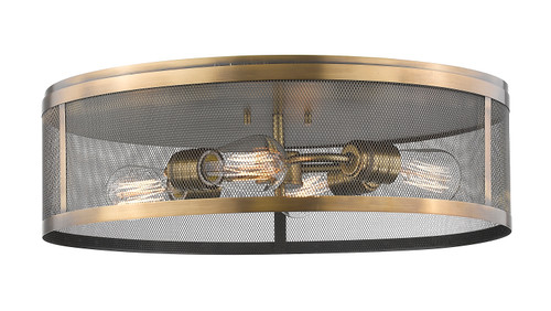 Meshsmith 4 Light Flush Mount in Natural Brass (331F21-NB)