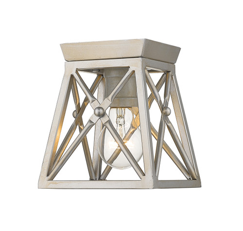 Trestle 1 Light Flush Mount in Antique Silver (447F1-AS)