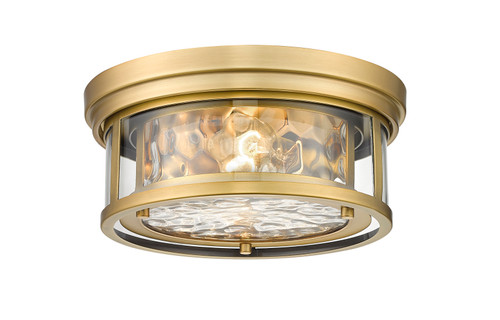 Clarion 2 Light Flush Mount in Rubbed Brass (493F2-RB)