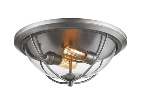 Persis 2 Light Flush Mount in Old Silver (3000F2-OS)
