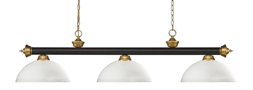 Riviera 3 Light Billiard Light in Bronze + Satin Gold (200-3BRZ+SG-DMO14)