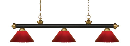 Z-Lite Riviera 3 Light Billiard in Bronze + Satin Gold (200-3BRZ+SG-PRD)