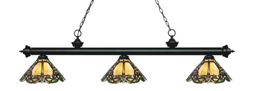 Riviera 3 Light Billiard In Matte Black (200-3MB-Z14-37)
